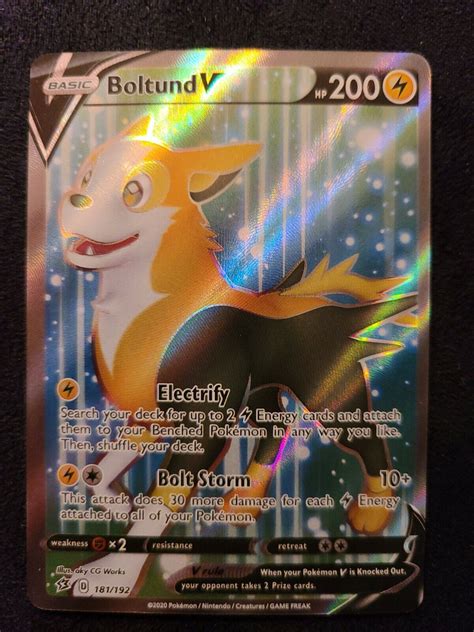 Pokemon Boltund V 181 192 Rebel Clash Full Art Ultra Rare TCG Card Mint