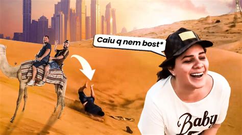 Cai Do Camelo Nas Dunas De Dubai Youtube