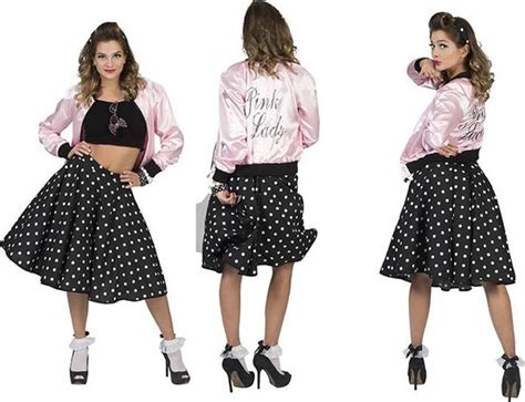 Funny Fashion Grease Kostuum Jaren 50 Doris Dans Jasje Vrouw Roze Maat 40 42 Bol