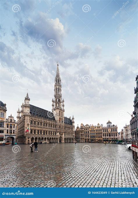 Panorama Of The Market Square Or Grand Place In Brussels In Autumn