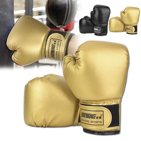 Guantes De Boxeo Para Niños Sparring Grappling Boxeo Fight Punch Ultimate Leather Guantes Oro