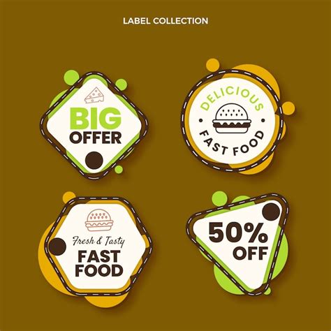 Free Vector | Flat design food badge collection