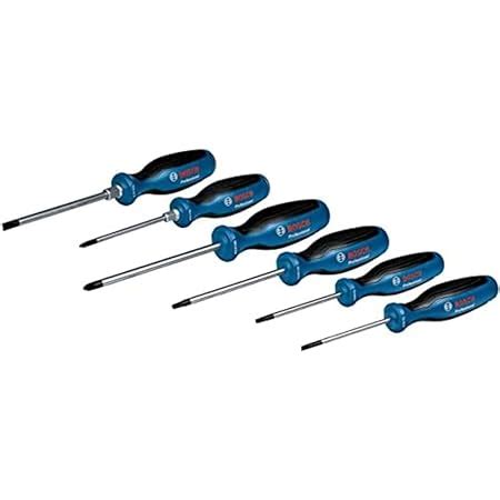 Bosch Professional Kit De 6 Tournevis Phillips Plat Torx Et Pozidriv