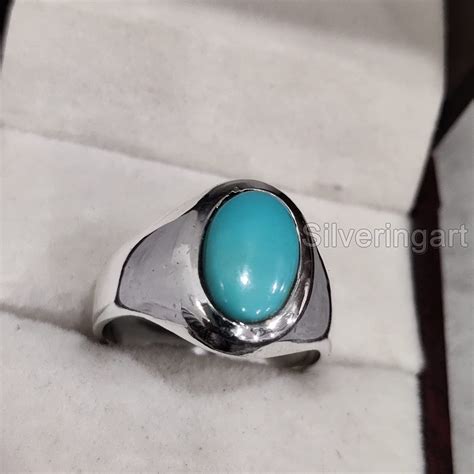 Turquoise Ring, Silver Jewelry, 925 Silver Ring, Father's Day, AAA