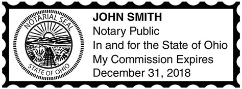 Ohio Public Notary Rectangle Stamp