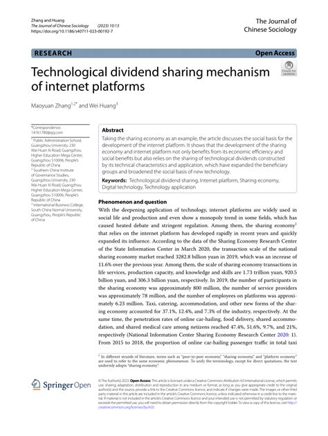 Pdf Technological Dividend Sharing Mechanism Of Internet Platforms