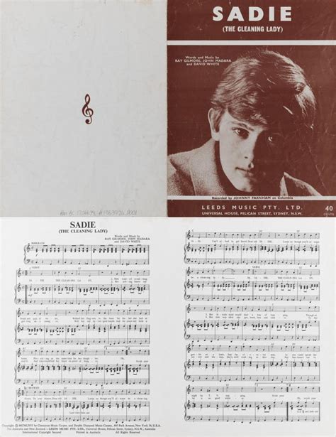 Sadie The Cleaning Lady Sheet Music National Film And Sound Archive