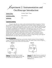 PHYS 221 LAB 2 Docx Chang 1 Experiment 2 Instrumentation And