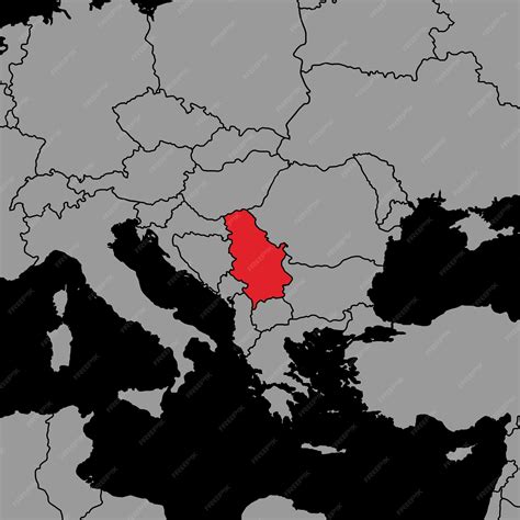 Carte Des Broches Avec Le Drapeau De La Serbie Sur La Carte Du Monde