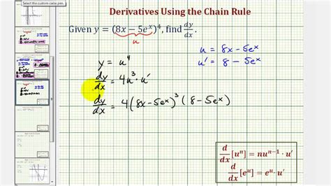 Ex Derivatives Using The Chain Rule Involving An Exponential Function With Base E Youtube