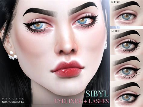 The Sims Resource Sibyl Eyeliner Lashes N69