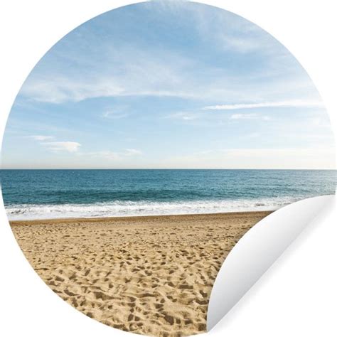 WallCircle Muurstickers Behangcirkel Strand Zand Zee 50x50