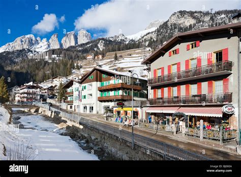 The village centre, Campitello, Val di Fassa, Dolomites, Italy Stock ...