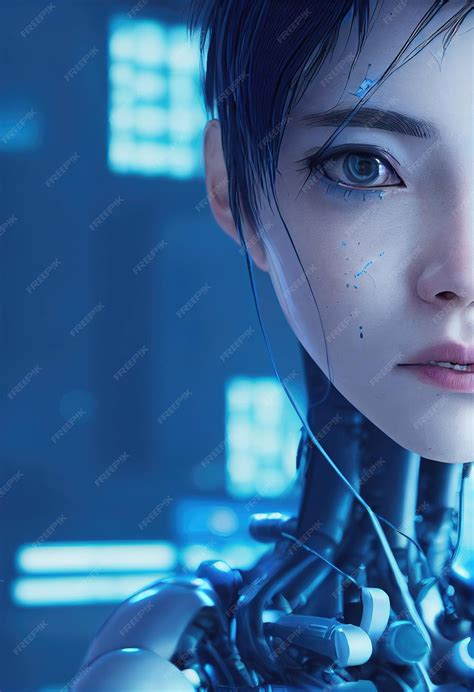 Premium Photo Portrait Of A Futuristic Female Robot An Artistic