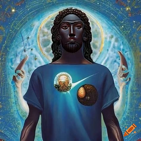 Artistic Representation Of Jesus Christ With A Blue Nike T Shirt On Craiyon