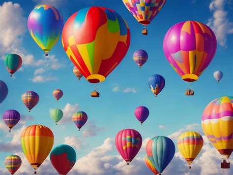 Premium AI Image Colorful Hot Air Balloons In The Sky Generative AI Illustration