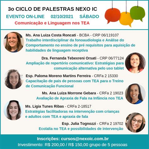 3º Ciclo De Palestras Nexo Ic Comunicação E Linguagem No Tea Nexo