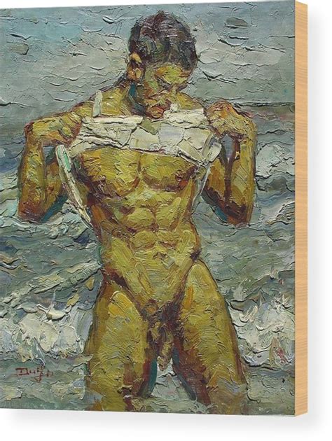 Gay Male Nude Art Wood Print By Royo Liu