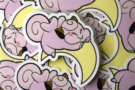 Cute Kawaii Clefairy Sticker Art Cute Squish Faced Pokemon Cute Fairy