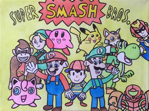 Super Smash Bros The Original 12 Characters By Calinaponycartoonsda