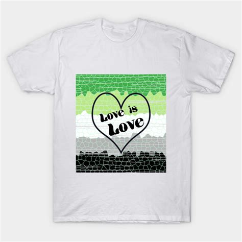 Love Is Love Aromantic Flag In Mosaic Design Aromantic Pride T