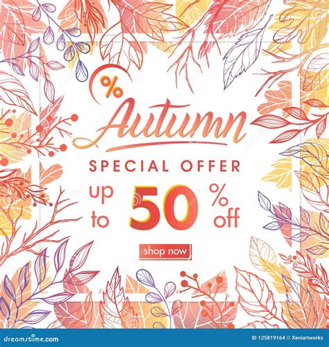 Autumn Special Offer Banner Stock Illustration Illustration Of Fall