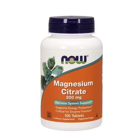 Amazon NOW Foods Magnesium Citrate 200 Mg 100 Tablets