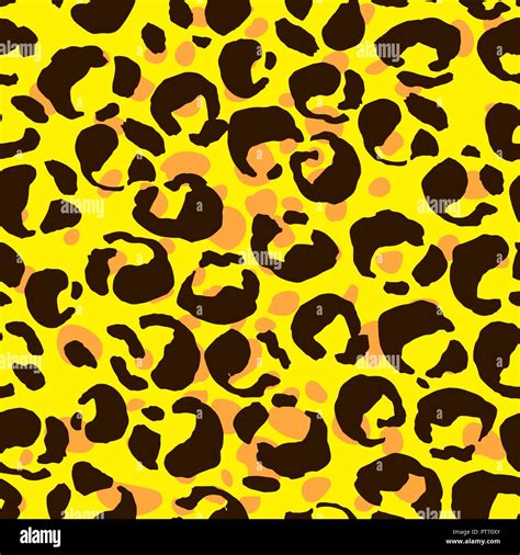 Ilustración Vectorial Leopard Imprimir Patrón Sin Fisuras Amarillo