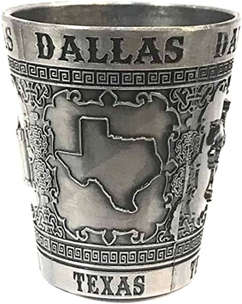 Texas Souvenir Pewter Design Shot Glass Dallas Texas Shot