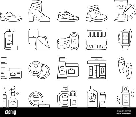 Shoe Care Accessories Collection Icons Set Vector Stock Vector Image