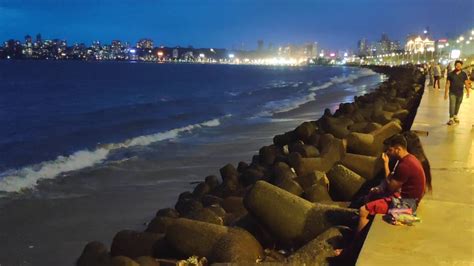 Mumbai Marine Drive Street Road Night View Video 1 Mumbai