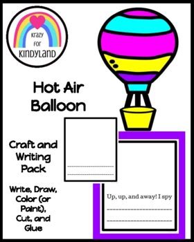 Hot Air Balloon Craft And Writing Activity For Literacy Centers TPT
