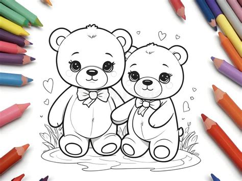 Teddy bear in love stock illustration. Illustration of children - 304238447