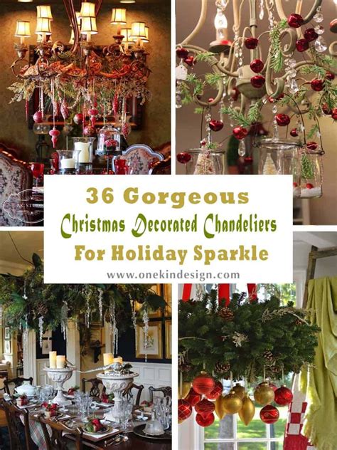 38 Gorgeous Christmas Decorated Chandeliers For Holiday Sparkle