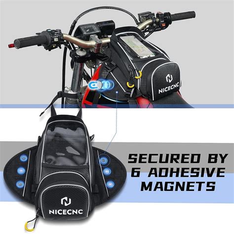 Nicecnc Motorcycle Tank Bag Magnetic 6l Motorcycle Helmet Backpack