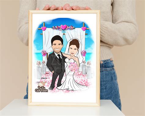 Personalized Wedding Illustration Custom Couple Portrait Etsy