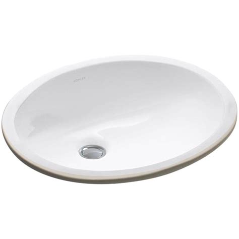 Shop KOHLER Caxton White Undermount Oval Bathroom Sink with Overflow at ...