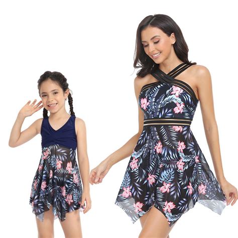 Matching Mommy And Me Two Piece Tankini Swimsuit Set