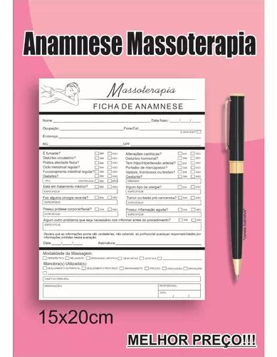 Bloco Ficha De Anamnese Para Massoterapia Massagem Mercadolivre