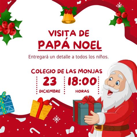 Visita de Papá Noel en el colegio de las monjas