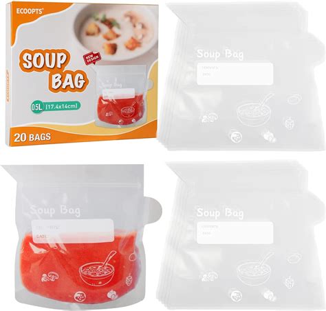 Ecoopts Soup Freezer Bags 500 Ml 1000ml Capacity Curry