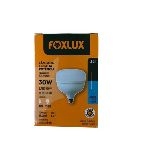 KIT 10 LAMPADA 30W 6500K BIVOLT E27 ALTA POTENCIA FOXLUX Elétrica