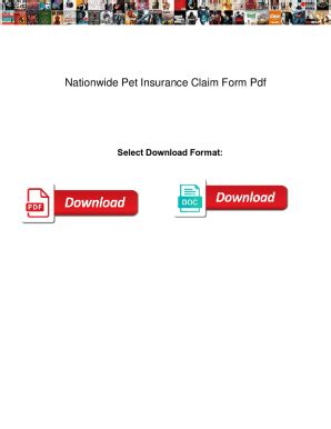 Fillable Online Nationwide Pet Insurance Claim Form Pdf Nationwide Pet