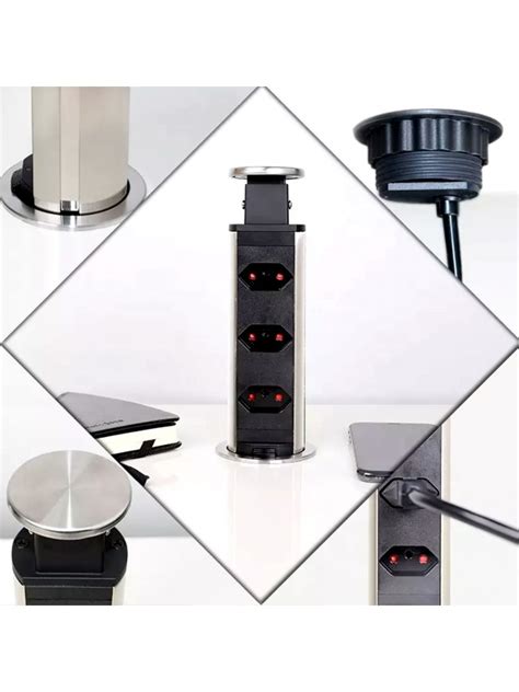 Torre De Tomada Retr Til Multiplug Embutir Mesa Granito Inox