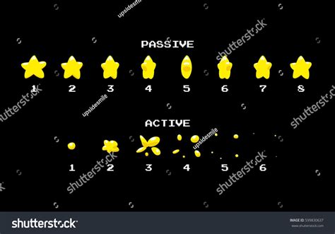 Sprite Sheet Of A Yellow Star In Two Stages Animation For Game