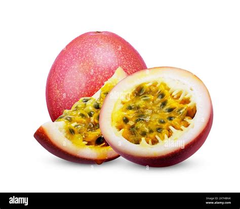 Red Passion Fruit Isolated On White Background Passion Fruit Clippig