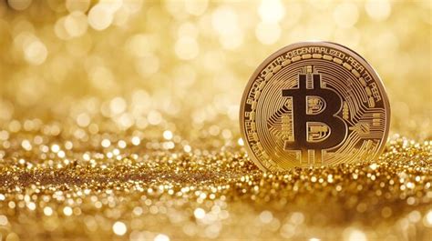 Premium Photo A Golden Coin With A Bitcoin Symbol On A Gold Stones