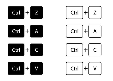 Premium Vector Ctrl Z C A V Button Keyboard Icon Copy And Past