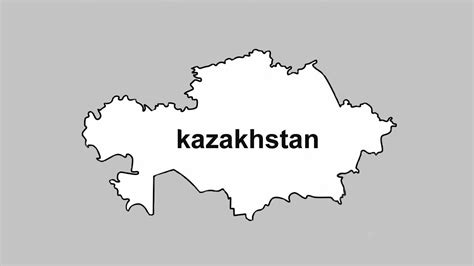 How To Draw Kazakhstan Map Kazakhstan Outline Map Drawing Youtube