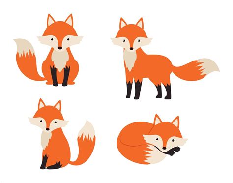 ensemble de dessin animé de renard - Telecharger Vectoriel Gratuit, Clipart Graphique, Vecteur ...